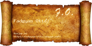 Fadgyas Ottó névjegykártya